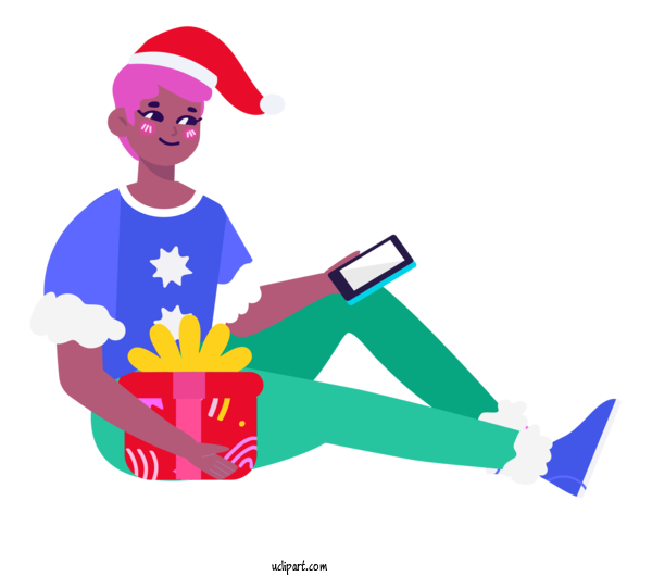 Free Holidays Human Cartoon Behavior For Christmas Clipart Transparent Background