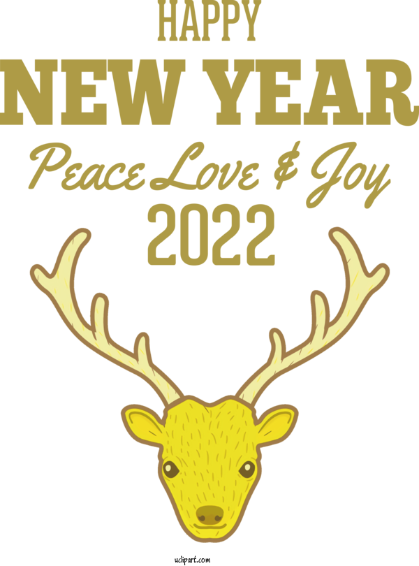 Free Holidays Reindeer Deer Antler For New Year 2022 Clipart Transparent Background