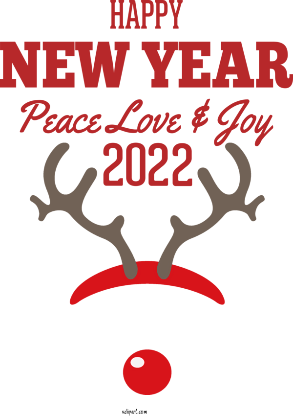 Free Holidays Reindeer Deer Antler For New Year 2022 Clipart Transparent Background