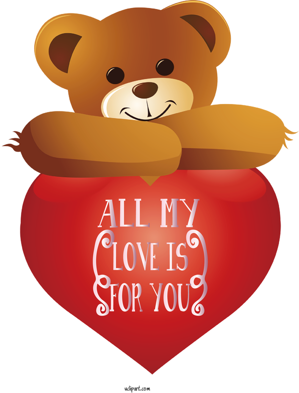 Free Holidays Teddy Bear M 095 Greeting Card For Valentines Day Clipart Transparent Background