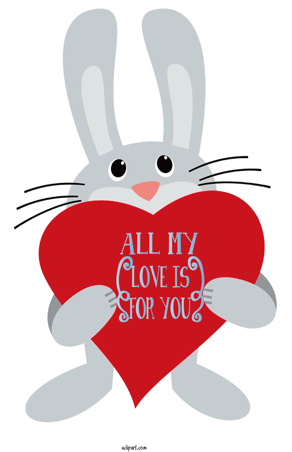 Free Holidays Rabbit Velentine’s Day Hares For Valentines Day Clipart Transparent Background