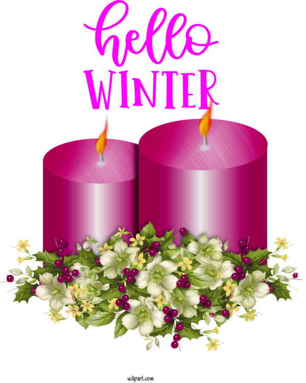 Free Nature Candle Flower Floral Design For Winter Clipart Transparent Background