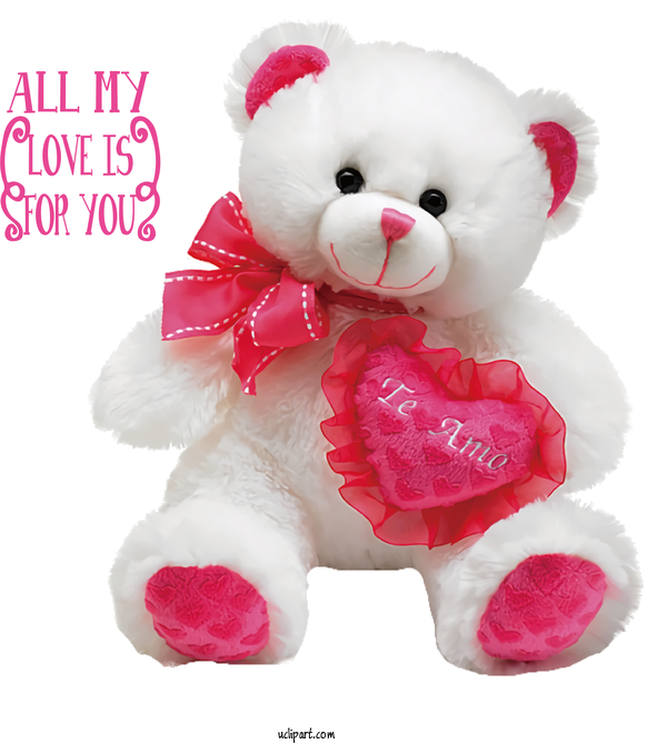 Free Holidays Bears Valentine's Day Stuffed Toy For Valentines Day Clipart Transparent Background
