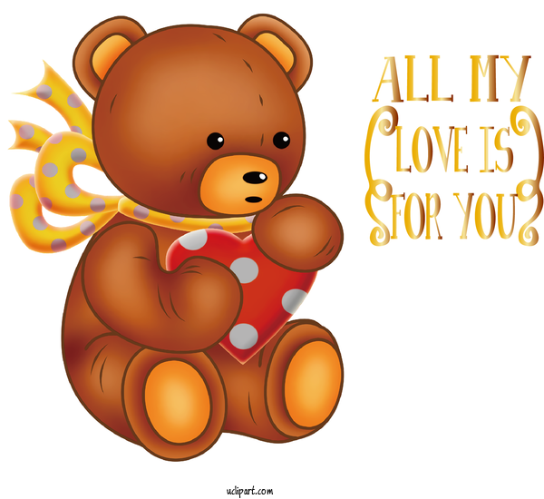 Free Holidays Bears Brown Bear Polar Bear For Valentines Day Clipart Transparent Background