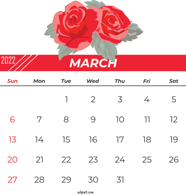 Free Life Floral Design Flower Rose For Yearly Calendar Clipart Transparent Background