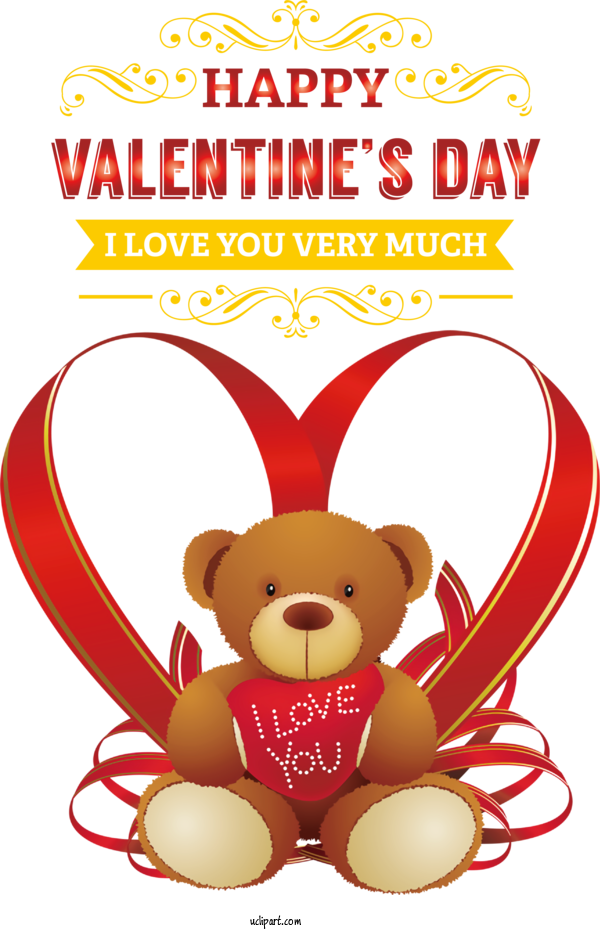 Free Valentine's Day Bears Teddy Bear White Teddy Bear For I Love Your Very Much Clipart Transparent Background