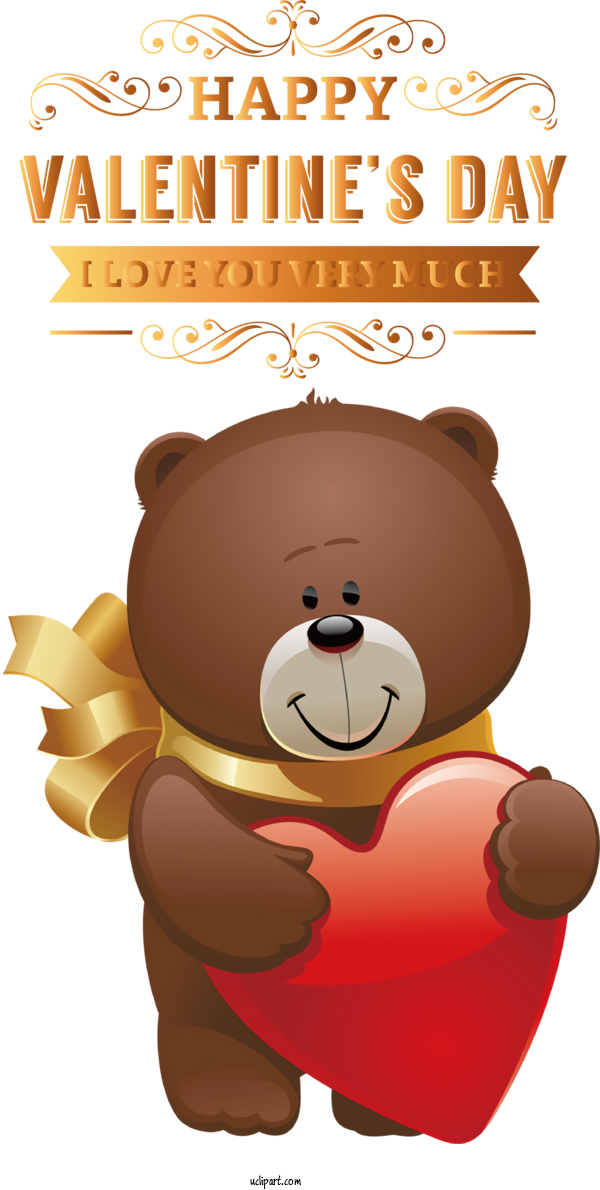 Free Valentine's Day Bears Brown Bear Teddy Bear For I Love Your Very Much Clipart Transparent Background