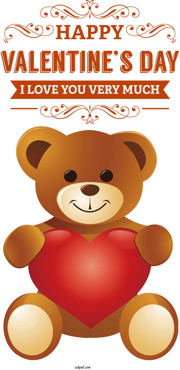 Free Valentine's Day Bears Teddy Bear Teddy Bear With Red Heart For I Love Your Very Much Clipart Transparent Background