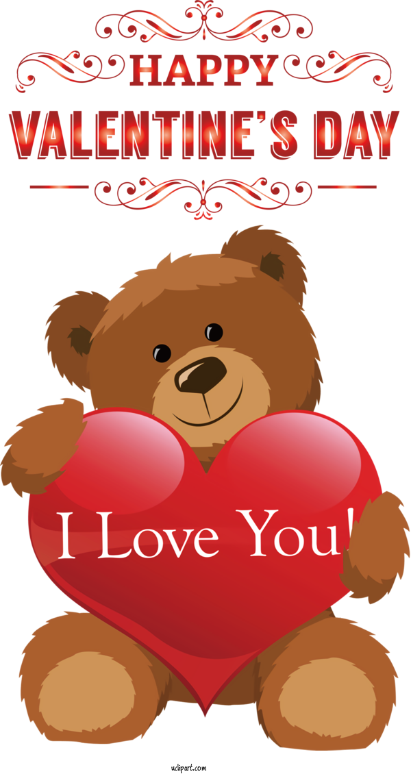 Free Valentine's Day Bears Teddy Bear Valentines Day Teddy Bear For I Love Your Very Much Clipart Transparent Background