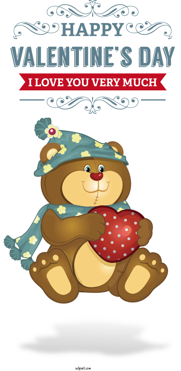 Free Valentine's Day Bears Drawing Cartoon For I Love Your Very Much Clipart Transparent Background