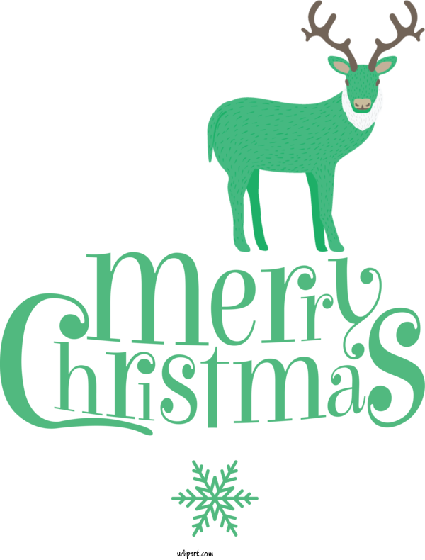 Free Christmas Reindeer Deer Antler For Green Merry Christmas Clipart Transparent Background