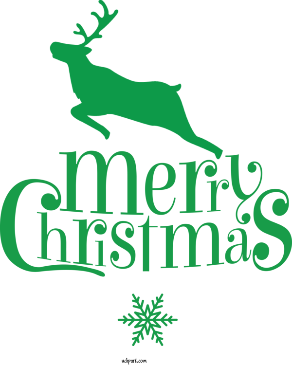 Free Christmas Reindeer Deer Logo For Green Merry Christmas Clipart Transparent Background