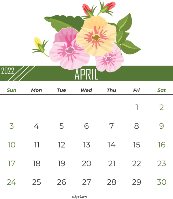 Free Life Flower Floral Design For Yearly Calendar Clipart Transparent Background