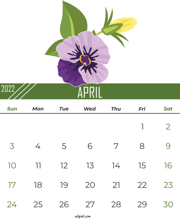 Free Life Flower Violet Color For Yearly Calendar Clipart Transparent Background