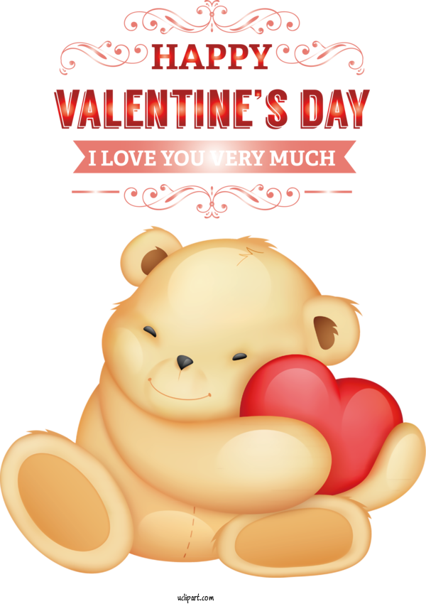 Free Valentine's Day Bears Teddy Bear Stuffed Toy For I Love Your Very Much Clipart Transparent Background