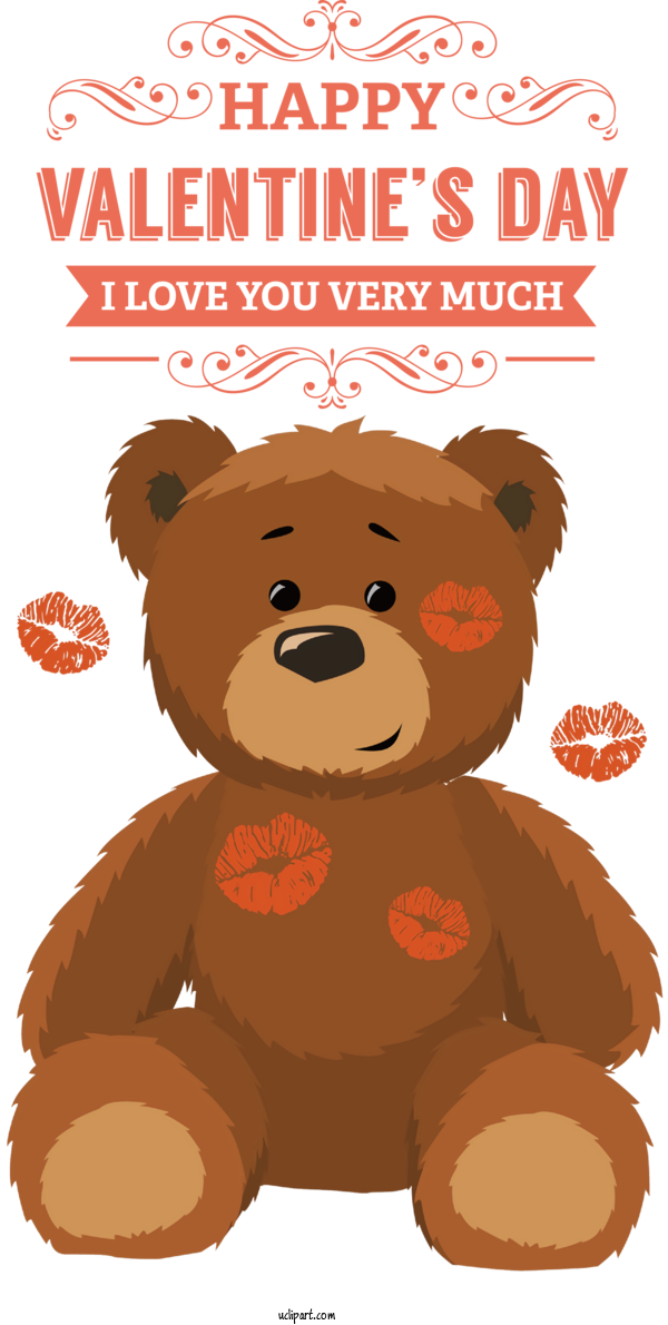 Free Valentine's Day Bears Teddy Bear Teddy Bear Valentines Day For I Love Your Very Much Clipart Transparent Background
