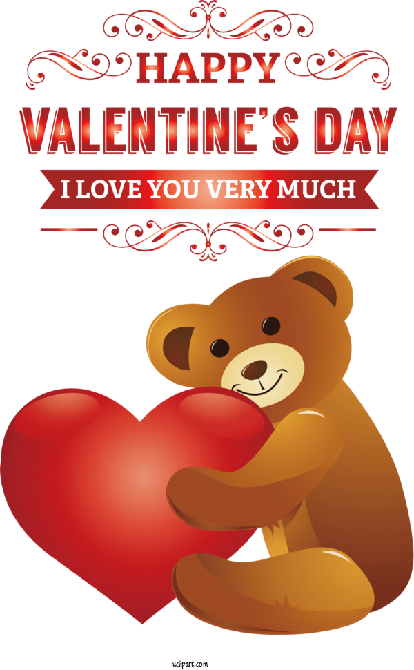 Free Valentine's Day Bears Teddy Bear For I Love Your Very Much Clipart Transparent Background