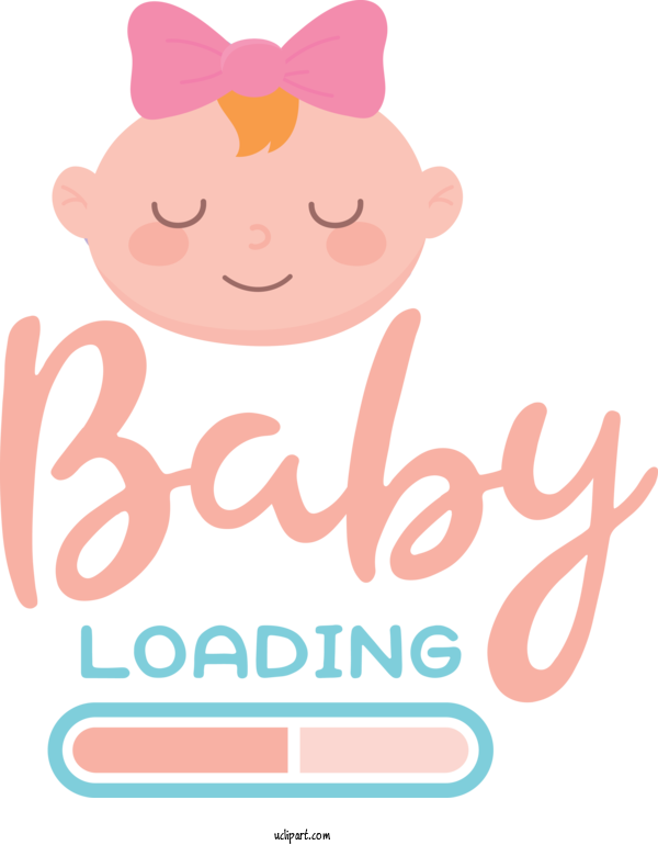 Free Baby Shower Logo Cartoon Pink M For Baby Loading Clipart Transparent Background