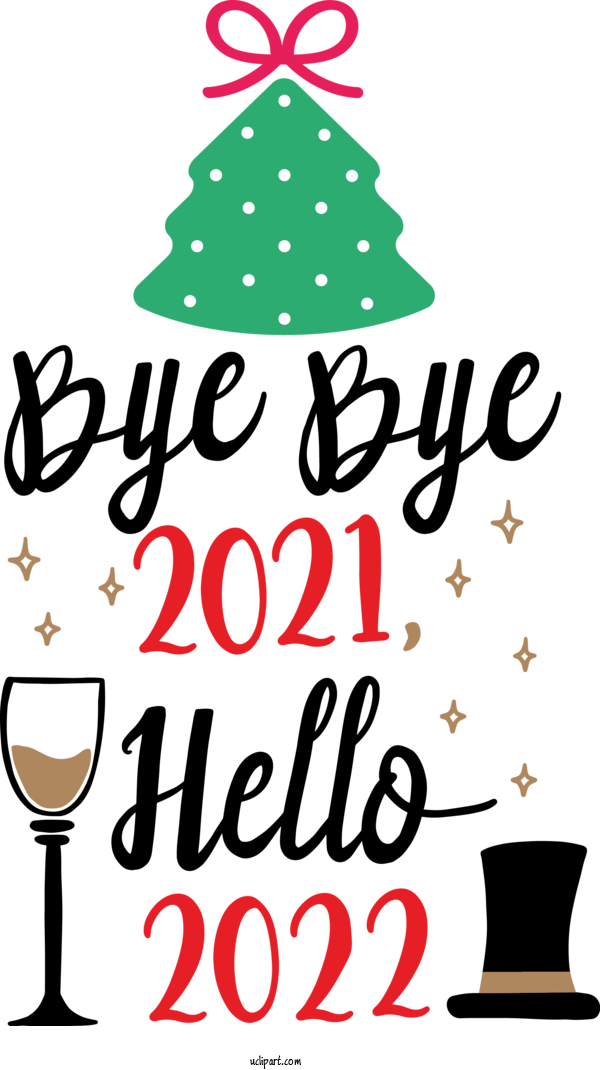 Free Holidays Christmas Tree Christmas Day Design For New Year 2022 Clipart Transparent Background