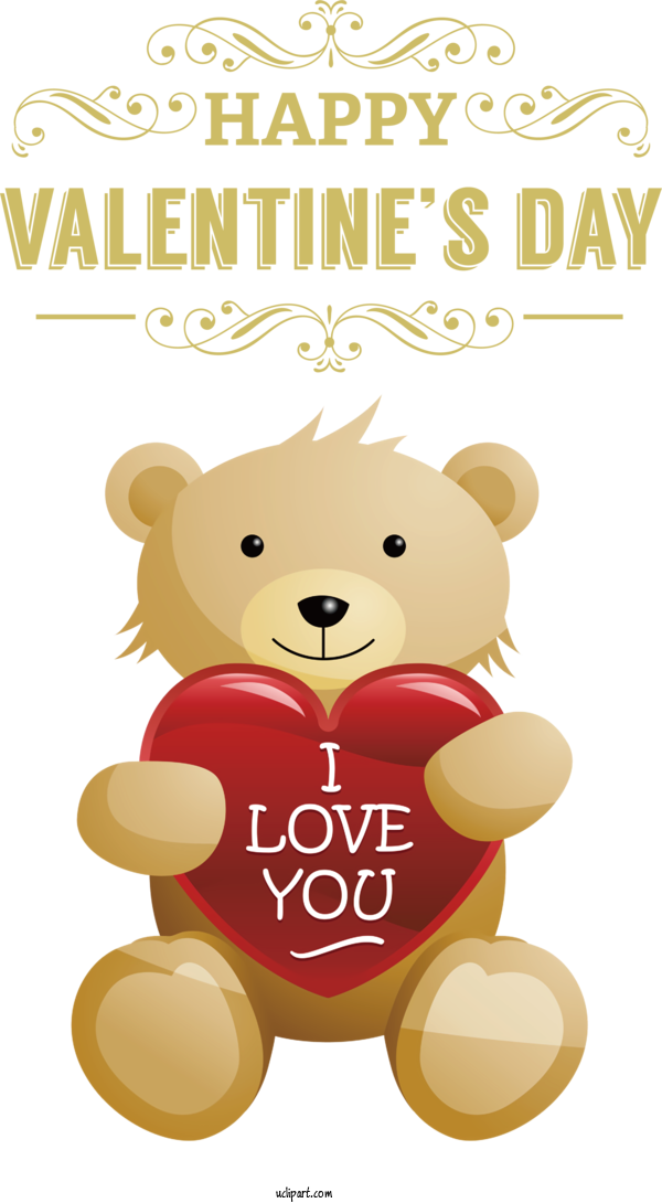 Free Valentine's Day Bears Valentine's Day Teddy Bear For I Love Your Very Much Clipart Transparent Background