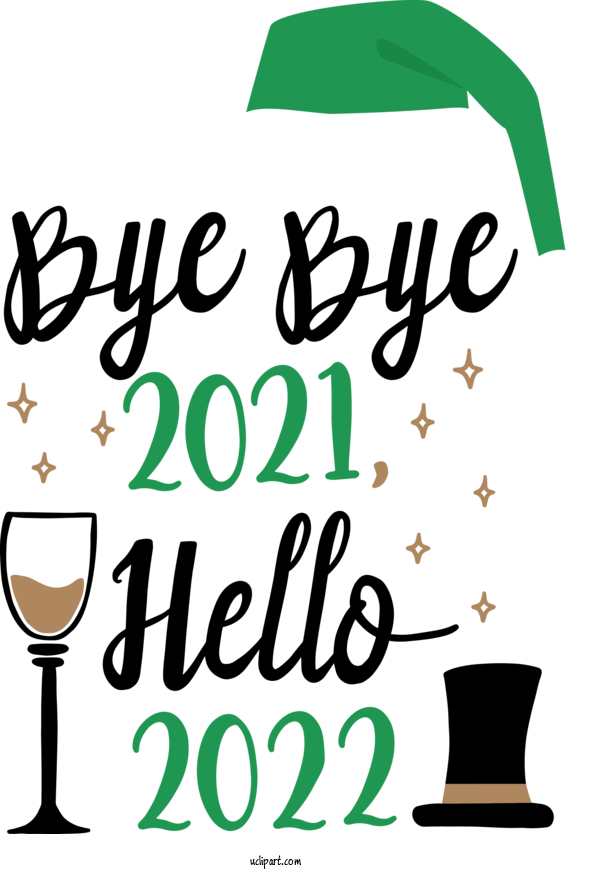Free Holidays New Year New Year's Eve Hello 2021 For New Year 2022 Clipart Transparent Background