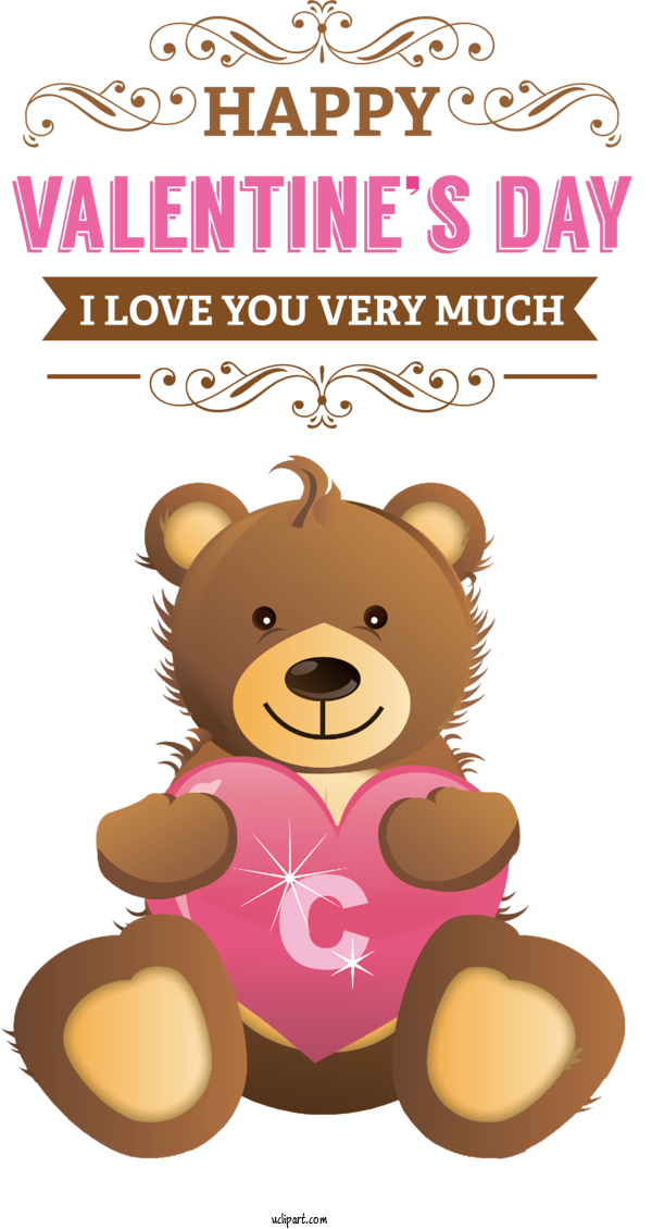 Free Valentine's Day Bears Good Luck Bear Cartoon For I Love Your Very Much Clipart Transparent Background