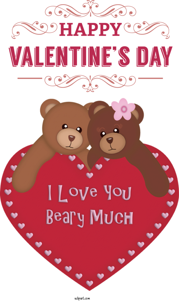 Free Valentine's Day Bears Teddy Bear Plush Heart For I Love Your Very Much Clipart Transparent Background