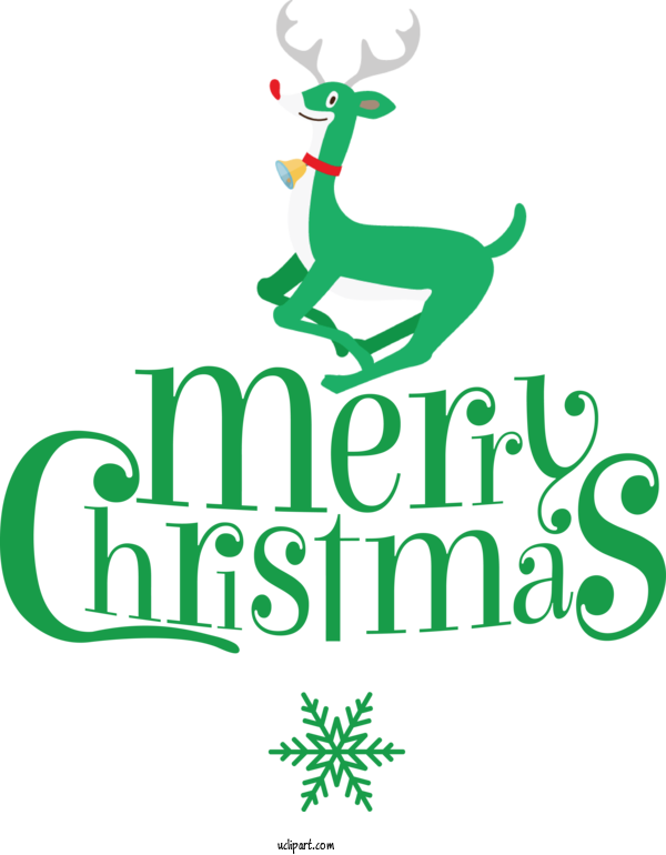 Free Christmas Deer Logo Leaf For Green Merry Christmas Clipart Transparent Background