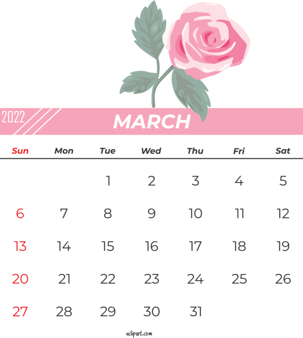 Free Life Flower Rose Floral Design For Yearly Calendar Clipart Transparent Background