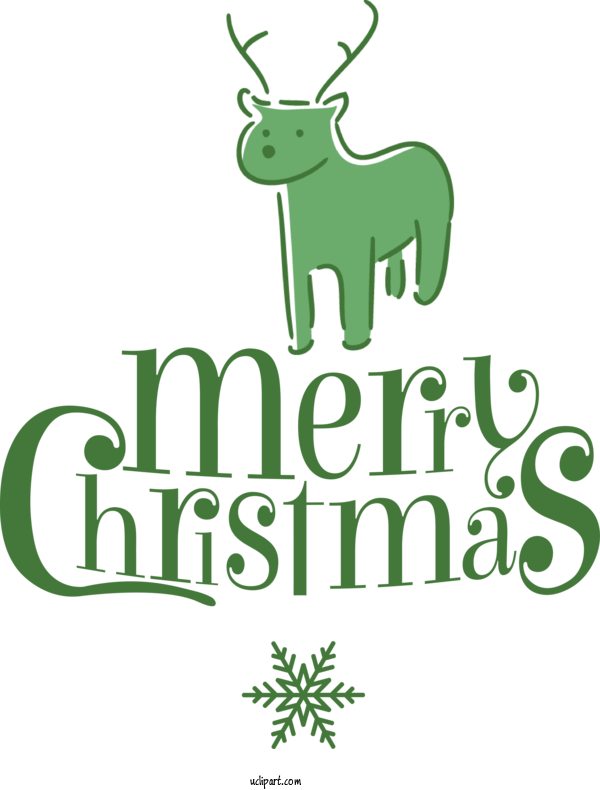 Free Christmas Reindeer Deer Logo For Green Merry Christmas Clipart Transparent Background