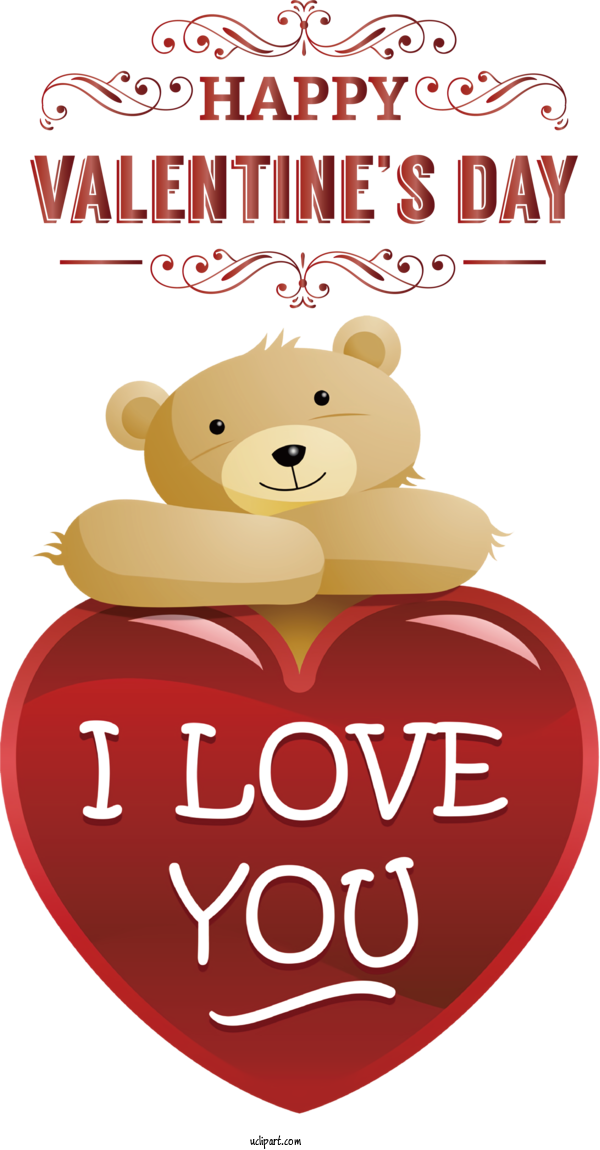 Free Valentine's Day Heart Teddy Bear M 095 For I Love Your Very Much Clipart Transparent Background