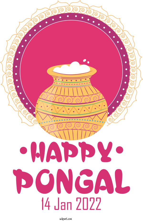 Free Holidays Design Logo Poster For Pongal Clipart Transparent Background