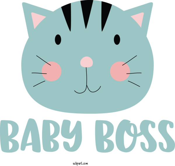 Free Occasions Cat Kitten Small For Baby Shower Clipart Transparent Background