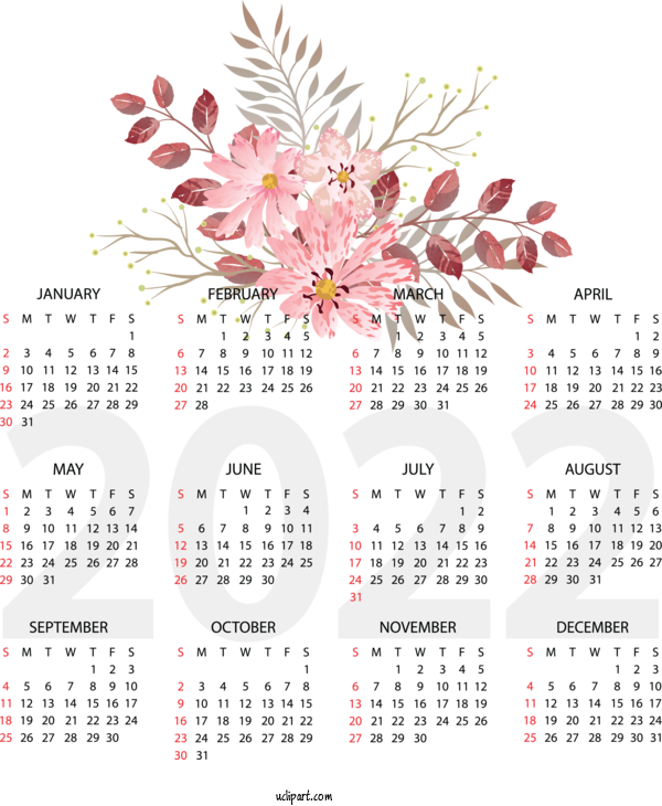 2024 Calendar Floral Design Calendar Design For 2024 Yearly Calendar