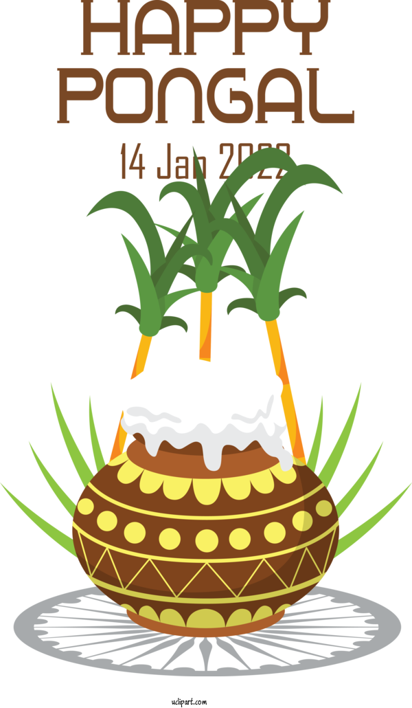 Free Holidays Pongal Design Drawing For Pongal Clipart Transparent Background