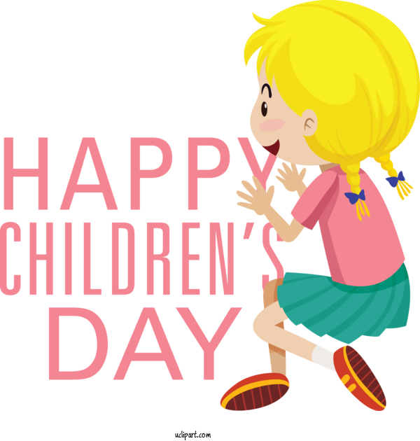 Free Holidays Cartoon LON:0JJW Happiness For Children's Day Clipart Transparent Background