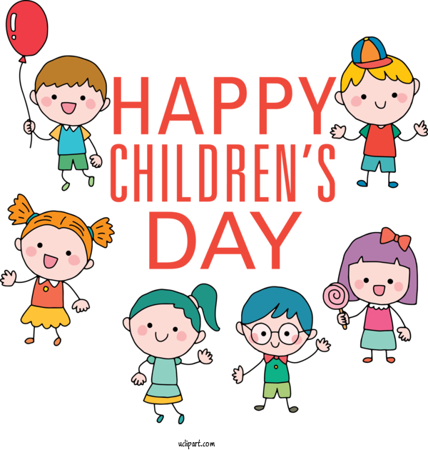 Free Holidays Children's Day Holiday Cartoon For Children's Day Clipart Transparent Background