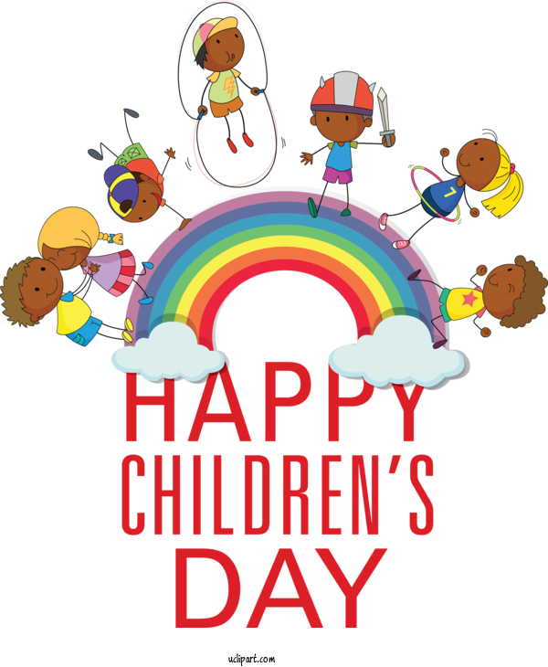 Free Holidays Royalty Free Drawing Rainbow For Children's Day Clipart Transparent Background