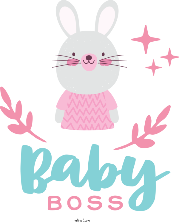 Free Occasions Hares Rabbit Easter Bunny For Baby Shower Clipart Transparent Background