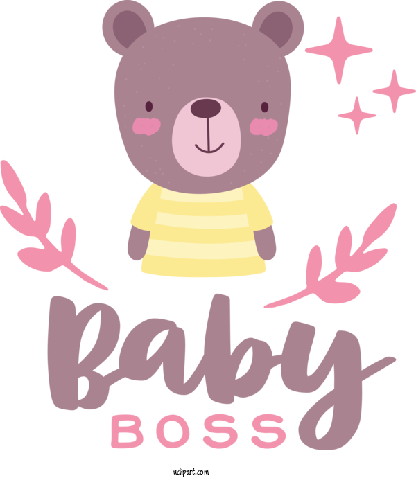 Free Occasions Teddy Bear Cartoon Logo For Baby Shower Clipart Transparent Background