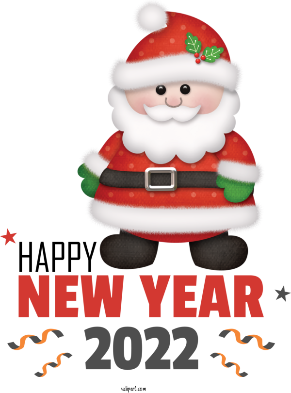 Free Holidays Père Noël Rudolph Santa Claus For New Year 2022 Clipart Transparent Background
