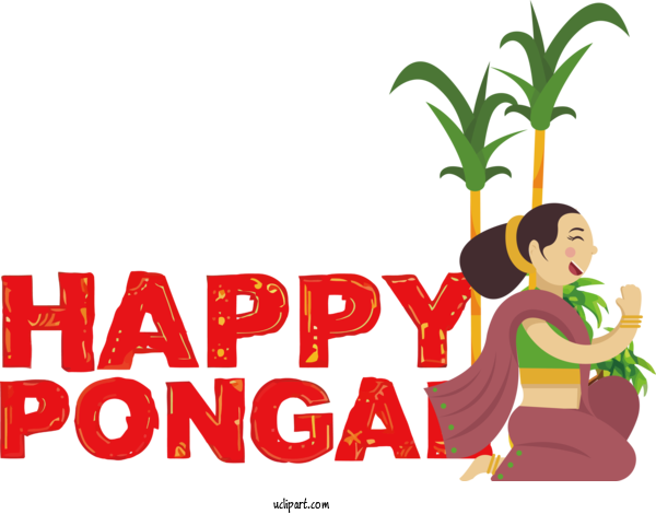 Free Holidays Logo Cartoon For Pongal Clipart Transparent Background