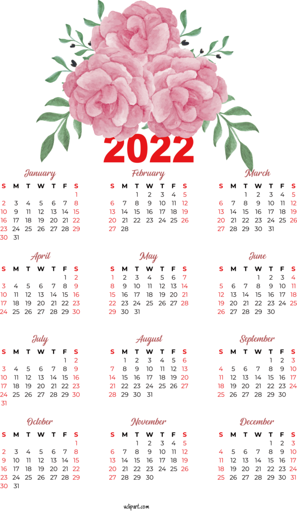 Free Life Flower Calendar Meter For Yearly Calendar Clipart Transparent Background