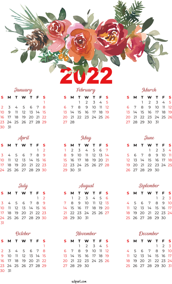 Free Life Flower Calendar Meter For Yearly Calendar Clipart Transparent Background