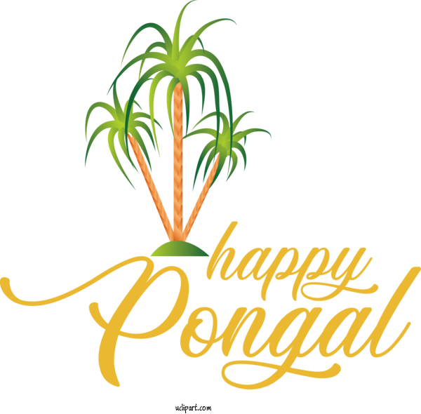 Free Holidays Plant Stem Flower Logo For Pongal Clipart Transparent Background