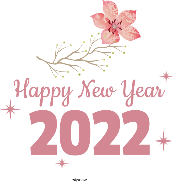 Free Holidays Floral Design Greeting Card Cut Flowers For New Year 2022 Clipart Transparent Background