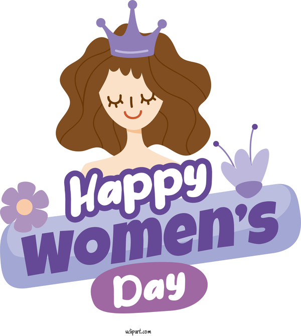 Free Holidays Logo Cartoon Design For International Women's Day Clipart Transparent Background