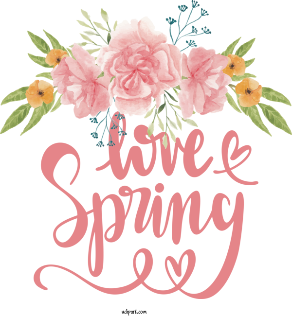 Free Nature Design Text Painting For Spring Clipart Transparent Background