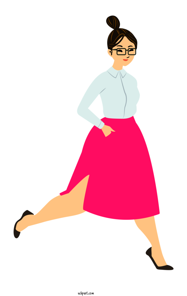 Free Walking T Shirt Clothing For Girl Clipart Transparent Background