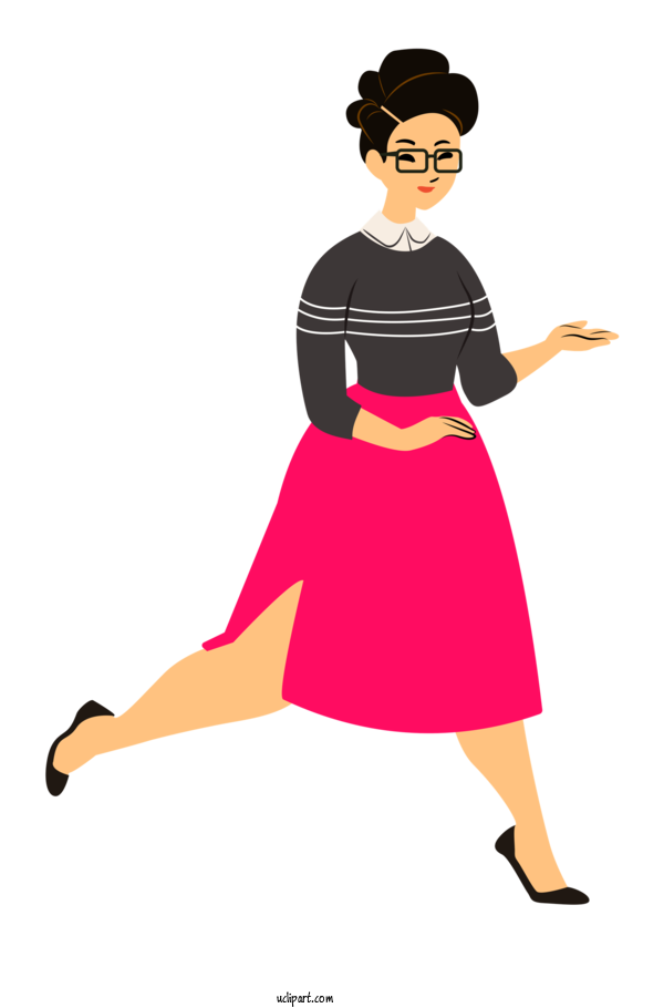 Free Walking T Shirt Skirt Clothing For Girl Clipart Transparent Background